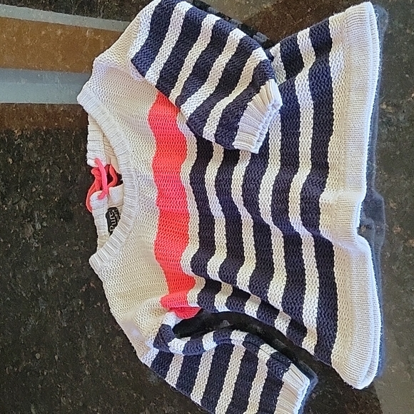 PURE Handknit 100% cotton, 3/4 sleeve, knit cropped tie back sweater size S/M - Picture 11 of 11